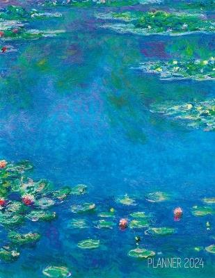 Claude Monet Daily Planner 2024: Water Lilies Painting Artistic French Impressionism Art Flower Organizer - Shy Panda Press - cover