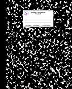 Marbled Composition Notebook: Black Marble Wide Ruled Paper Subject Book