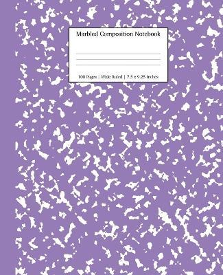 Marbled Composition Notebook: Lavender Marble Wide Ruled Paper Subject Book - Young Dreamers Press - cover