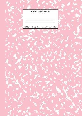 Marble Notebook A4: Pink Marble College Ruled Journal - Young Dreamers Press - cover
