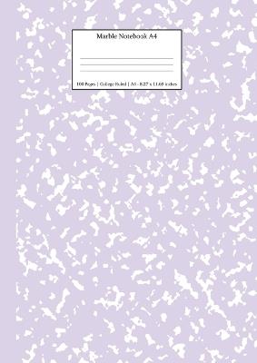 Marble Notebook A4: Lilac Purple College Ruled Journal - Young Dreamers Press - cover