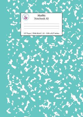 Marble Notebook A5: Turquoise Marble Wide Ruled Journal - Young Dreamers Press - cover