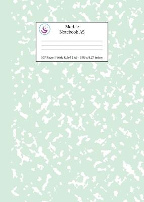 Marble Notebook A5: Mint Green Marble Wide Ruled Journal - Young Dreamers Press - cover