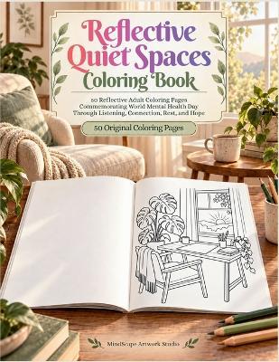 Reflective Quiet Spaces Coloring Book: 50 Reflective Adult Coloring Pages Commemorating World Mental Health Day Through Listening, Connection, Rest, and Hope - Mindscape Artwork Studio - cover