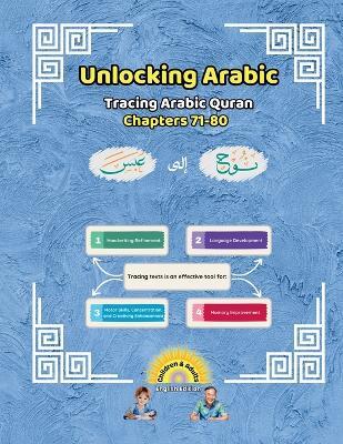 Unlocking Arabic: Tracing Arabic Quran Chapters 71-80 (Left to Right Edition) - Canada Universal School - cover