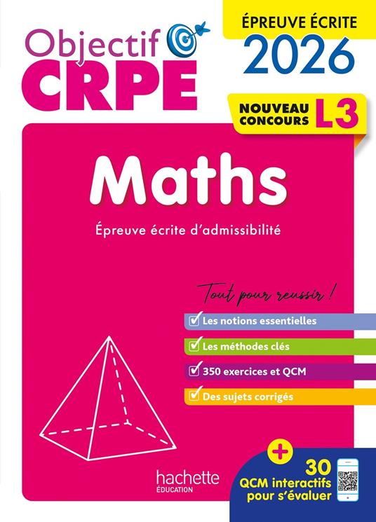 Objectif CRPE 2026-2027 - Maths - épreuve écrite d'admissibilité L3