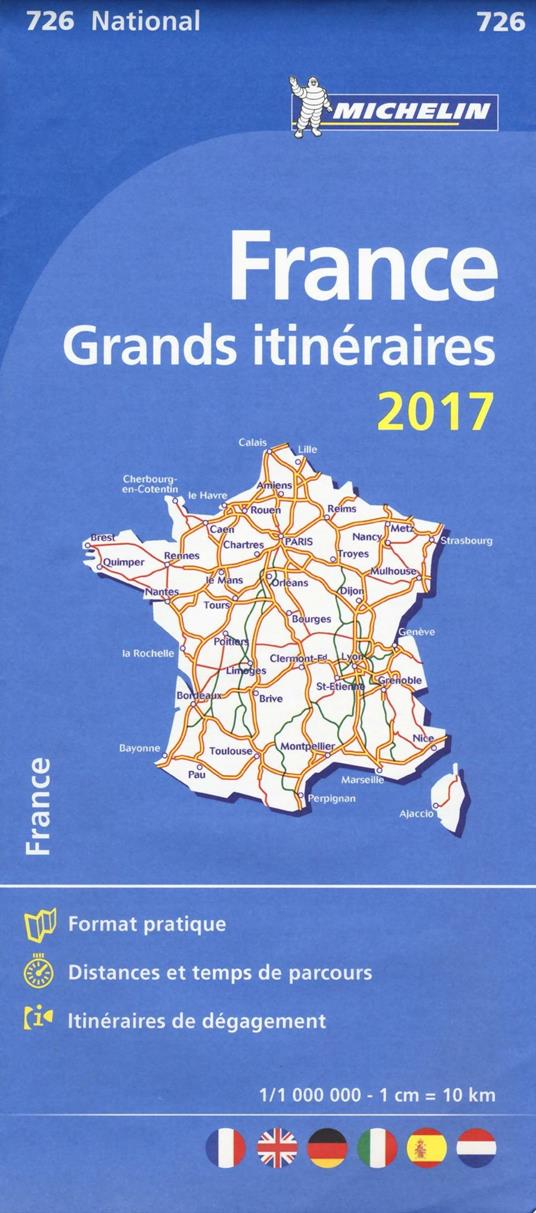 France. Route planning. Grands itinéraires 2017 1:1.000.000 - copertina