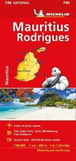 Michelin Mauritius Rodrigues Road and Tourist Map 740