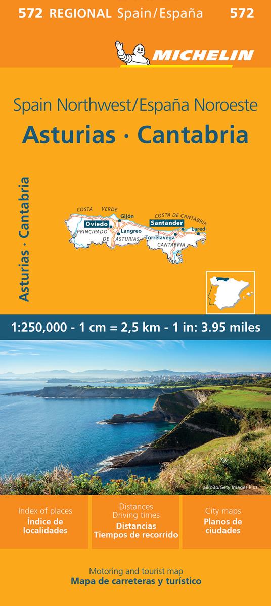 Asturias, Cantabria 1:250.000. Ediz. bilingue - copertina