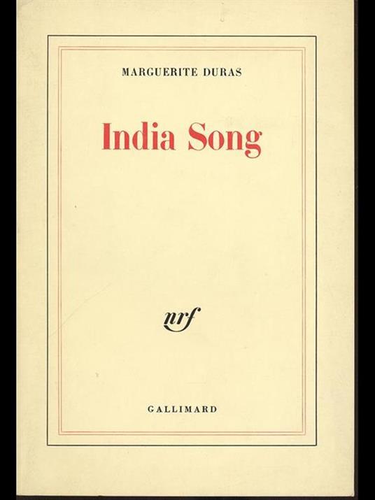 India Song - Marguerite Duras - copertina