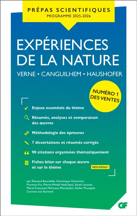 Expériences de la nature – Prépas scientifiques 2026. Verne - Canguilhem - Haushofer