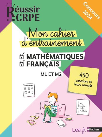 Mon cahier d'entrainement Mathématiques Français - M1 M2 - Concours 2023 et 2024