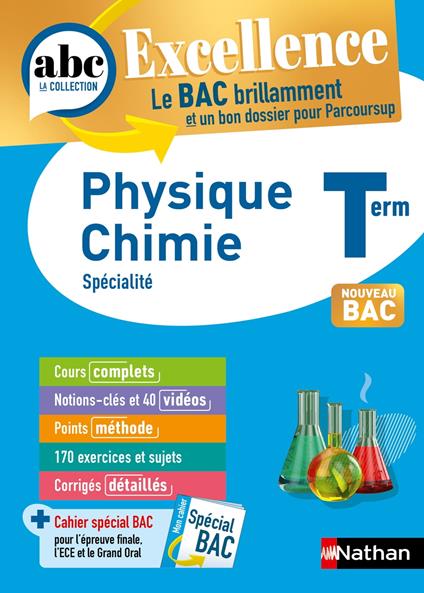 Physique-Chimie Terminale - ABC Excellence - Bac 2026 - Enseignement de spécialité Tle - Cours complets, Notions-clés et vidéos, Points méthode, Exercices et corrigés détaillés - EPUB