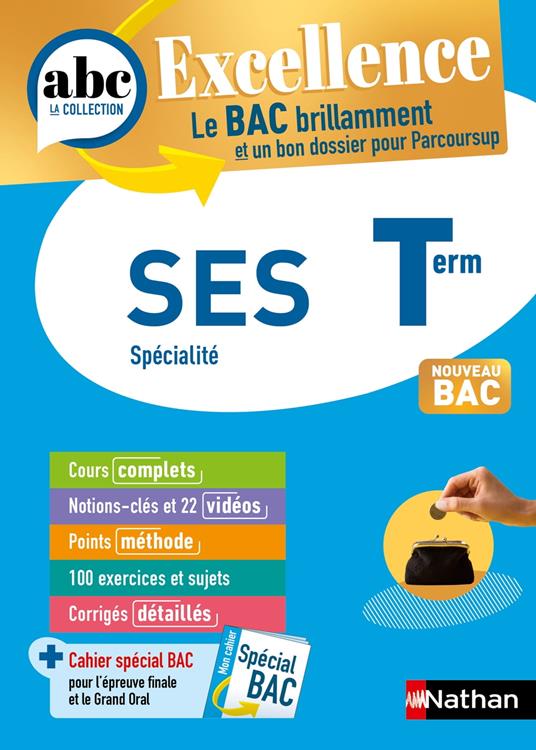 SES Terminale - ABC Excellence - Bac 2026 - Enseignement de spécialité Tle - Cours complets, Notions-clés et vidéos, Points méthode, Exercices et corrigés détaillés - EPUB