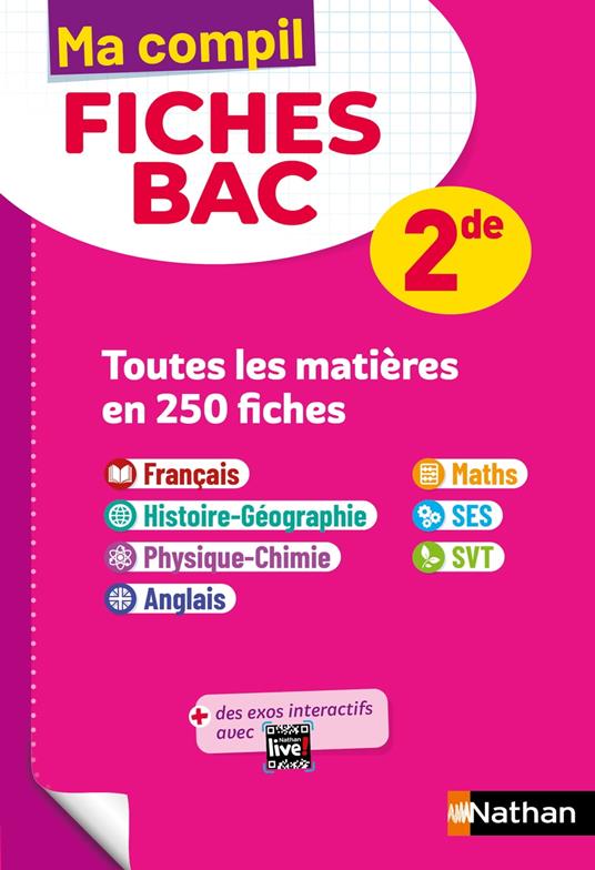 Toutes les matières Seconde - Ma Compil fiches BAC - Programme 2025-2026 - Tout-en-un 2de - Français, Histoire-Géographie, Physique-Chimie, Anglais, Maths, SVT, SES - EPUB