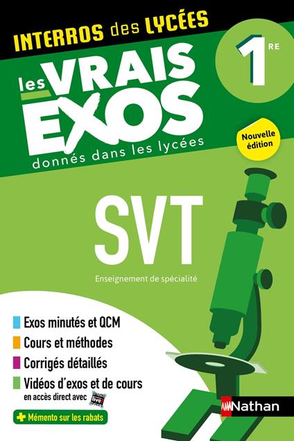 SVT (Sciences de la vie et de la Terre) Première - Interros des lycées 1re - Les vrais exos du BAC - + de 100 exercices avec corrigés détaillés - Bac 2026 - EPUB