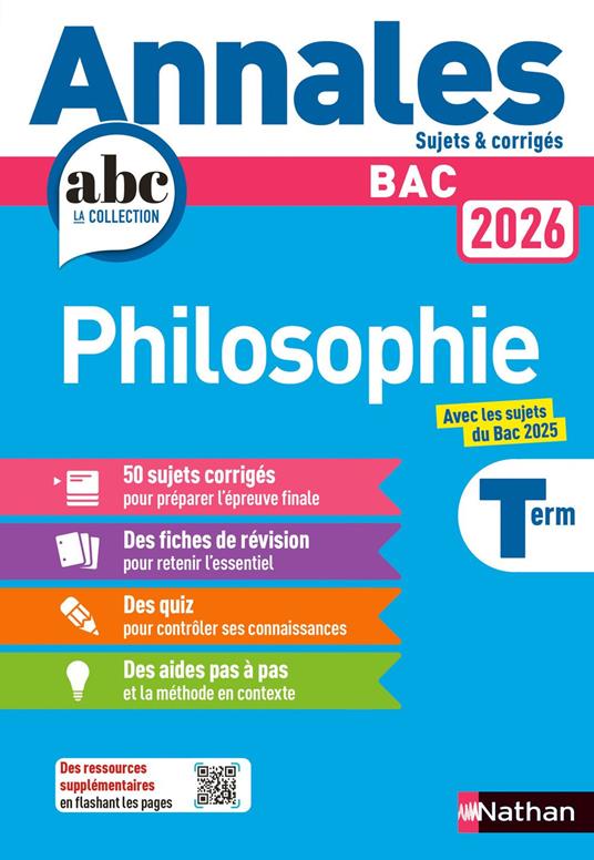 Annales ABC du BAC 2026 - Philosophie Tle - Sujets et corrigés - Enseignement commun Terminale - Epreuve finale Bac 2026 - EPUB