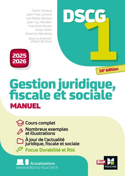 DSCG 1 - Gestion juridique, sociale et fiscale - Manuel et applications - Millésime 2025-2026