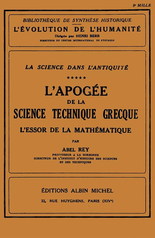 L'Apogée de la science technique grecque
