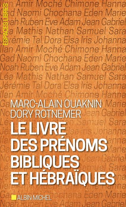 Le Livre des prénoms bibliques et hébraïques