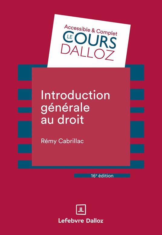 Introduction générale au droit 16ed