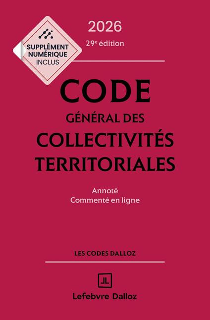 Code général des collectivités territoriales 2026 29ed - Annoté et commenté en ligne