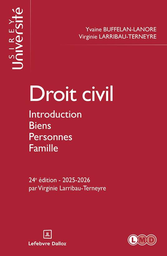 Droit civil 2025-2026 24ed - Introduction Biens Personnes Famille