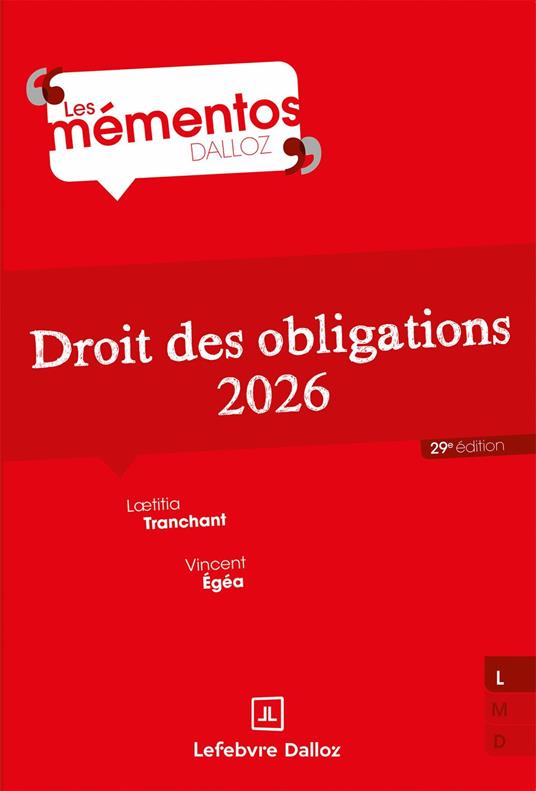 Droit des obligations 2026 29ed