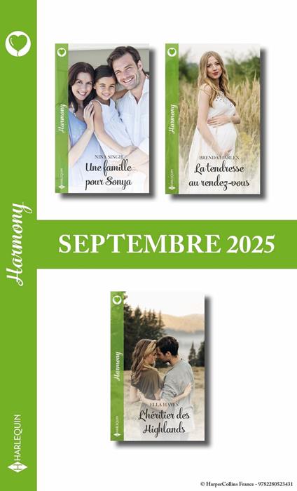 Pack mensuel Harmony - 3 romans (Septembre 2025)