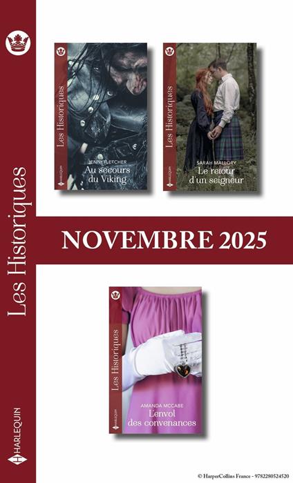 Pack mensuel Les Historiques - 3 romans (Novembre 2025)