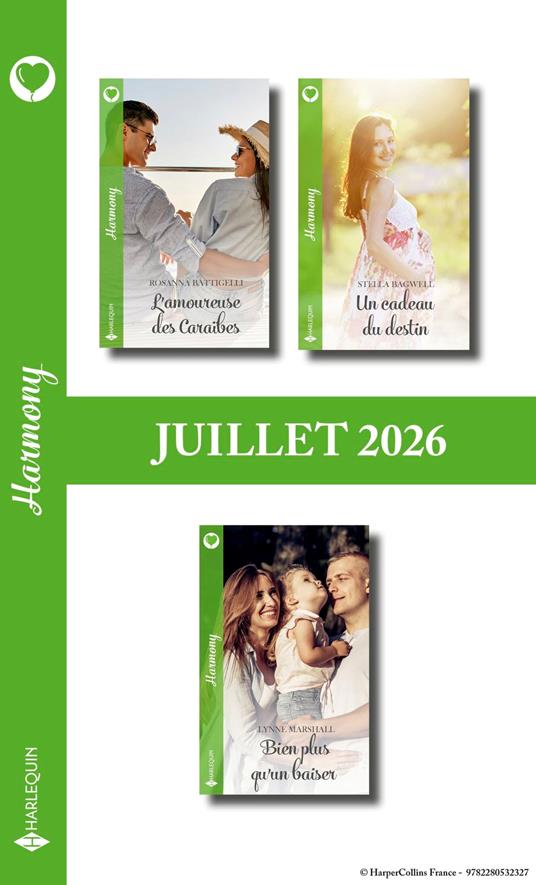 Pack mensuel Harmony - 3 romans (Juillet 2026)