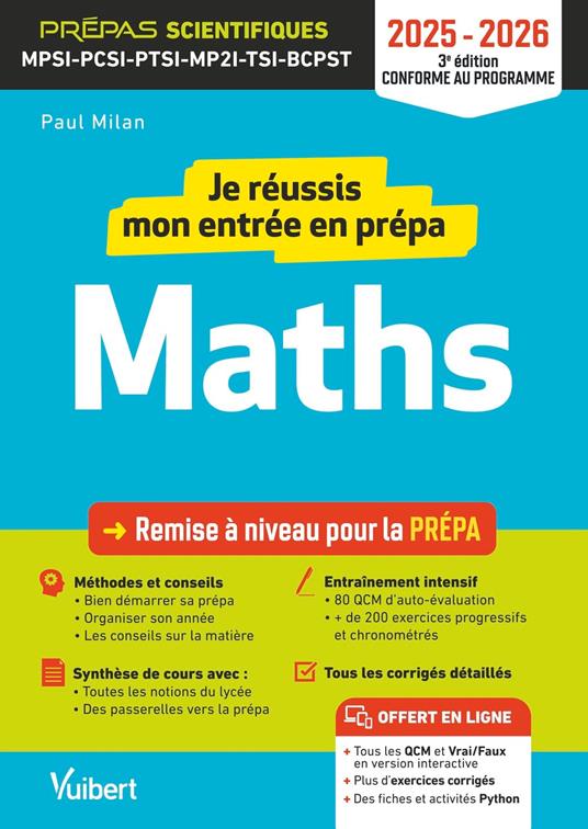 Je réussis mon entrée en prépa scientifique. Mathématiques 2025-2026