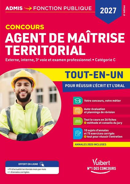 Concours Agent de maîtrise territorial 2027 - Tout-en-un