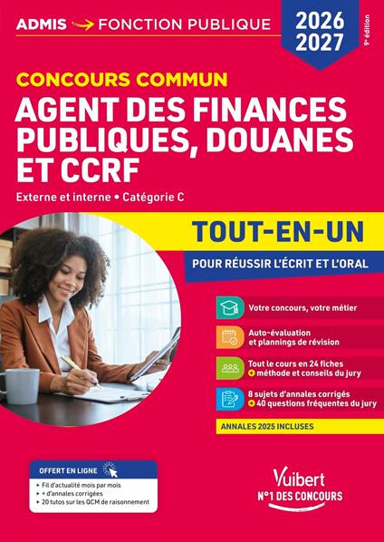 Concours commun Agent des finances publiques, douanes et CCRF 2026-2027 - Tout-en-un