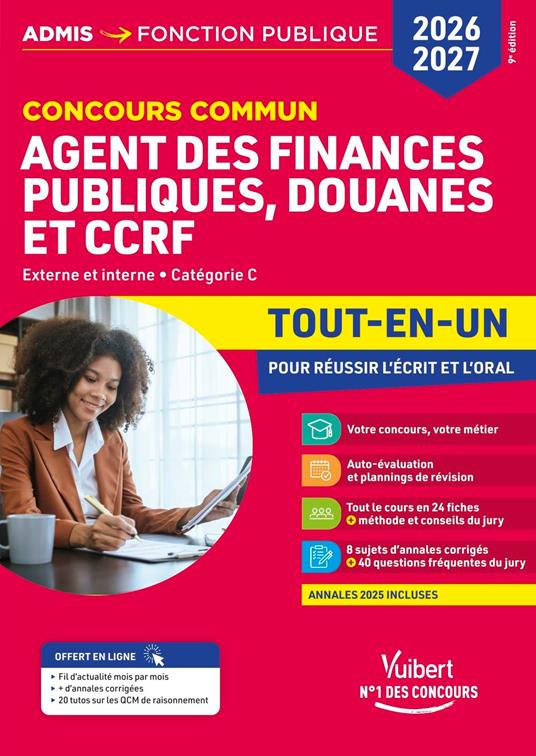 Concours commun Agent des finances publiques, douanes et CCRF 2026-2027 - Tout-en-un