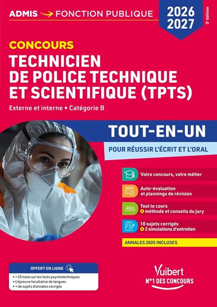 Concours TPTS - Technicien de police technique et scientifique 2026-2027 - Tout-en-un