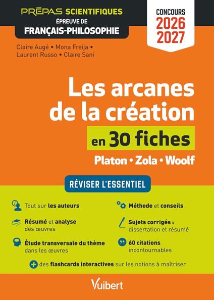 Les arcanes de la création en 30 fiches - Épreuve de français-philosophie - Prépas scientifiques - Concours 2026-2027