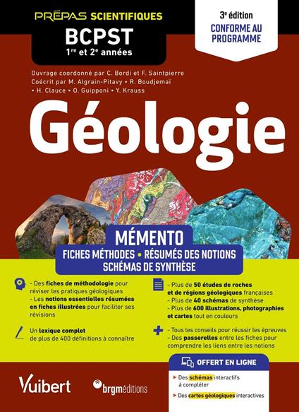 Mémento Géologie BCPST 1re et 2e années – 3e édition actualisée