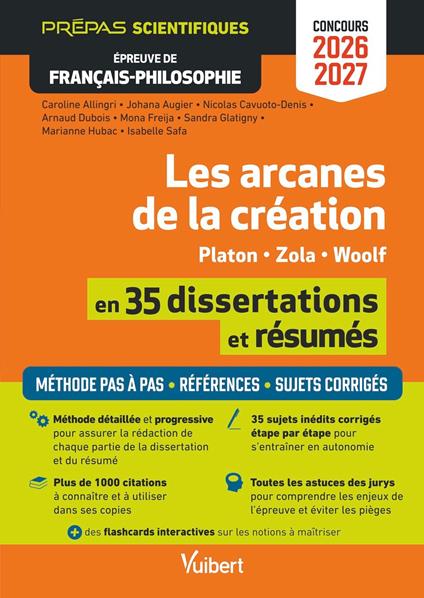 Les arcanes de la création en 35 dissertations et résumés - Épreuve de français-philosophie - Prépas scientifiques - Concours 2026-2027