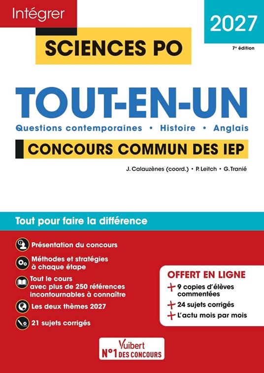 Sciences Po - Concours commun des IEP 2027 - Tout-en-un