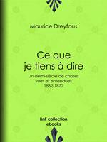 Ce que je tiens à dire