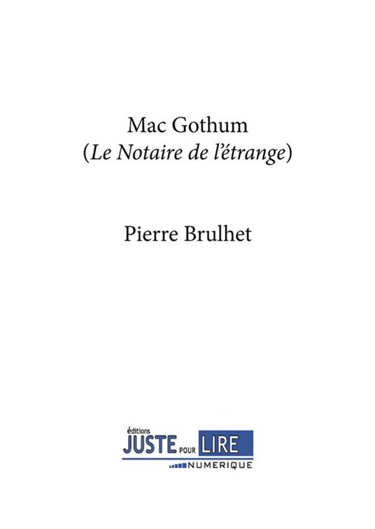 MacGothum - Pierre Brulhet - ebook
