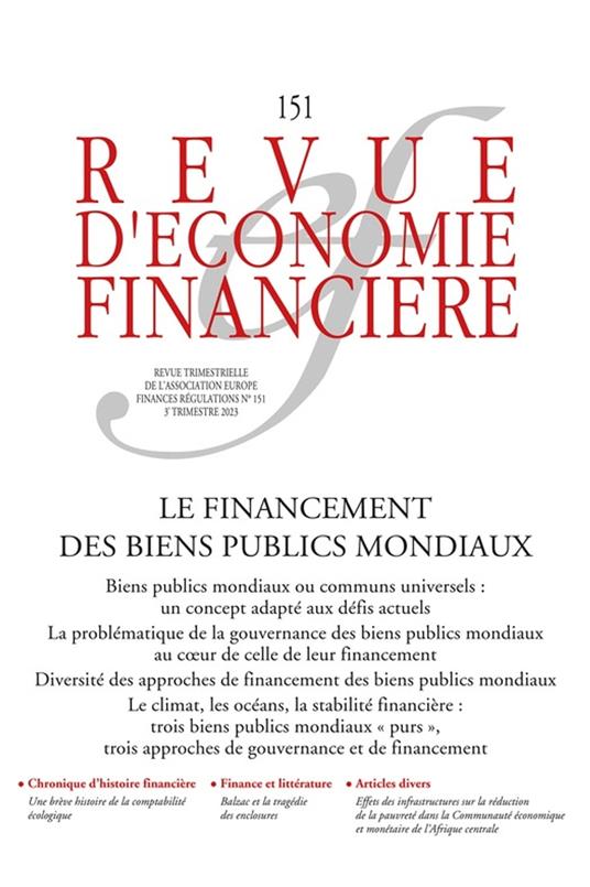 Le financement des biens publics mondiaux