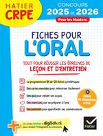 Hatier CRPE - Fiches pour l'épreuve orale de leçon et d'entretien - 2025/2026