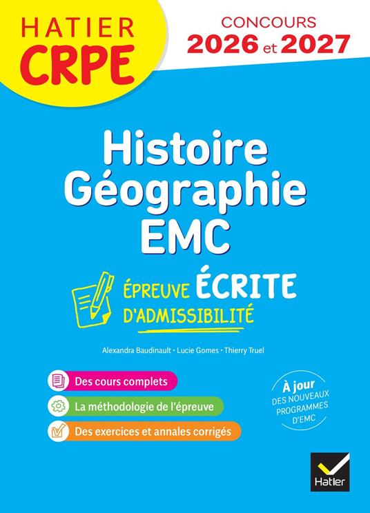 Histoire-Géographie-EMC- CRPE 2026-2027 - Epreuve écrite d'admissibilité - L3 et M2