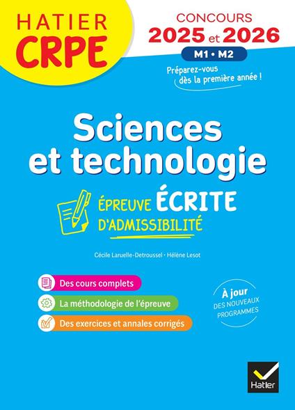 Sciences et Techno - CRPE Concours 2025-2026 - Epreuve écrite d'admissibilité
