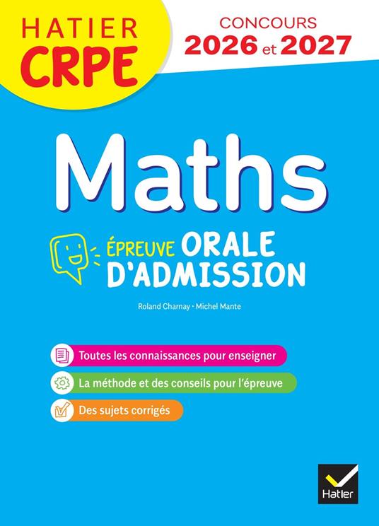 Mathématiques - CRPE 2026-2027 - Epreuve orale d'admission