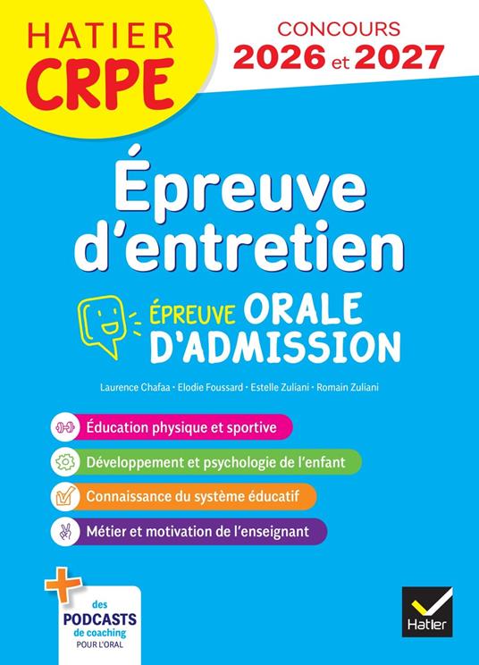 Epreuve d'entretien - CRPE 2026-2027 - Epreuve orale d'admission - L3 et M2