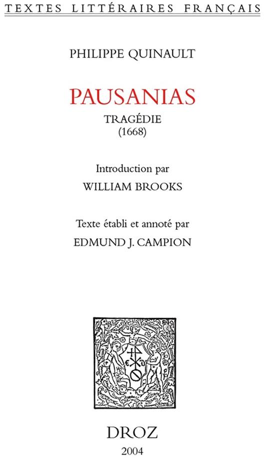 Pausanias : tragédie, 1668