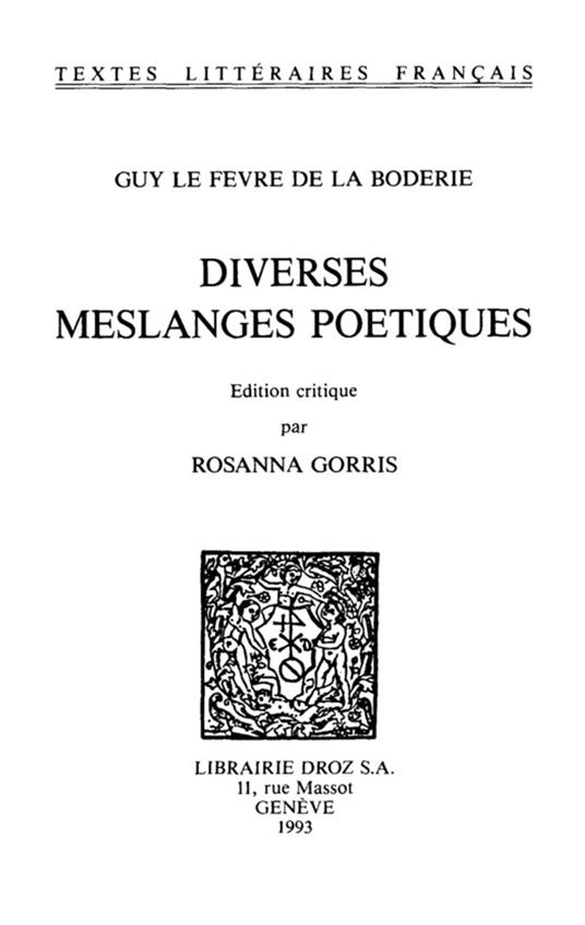 Diverses Meslanges poetiques